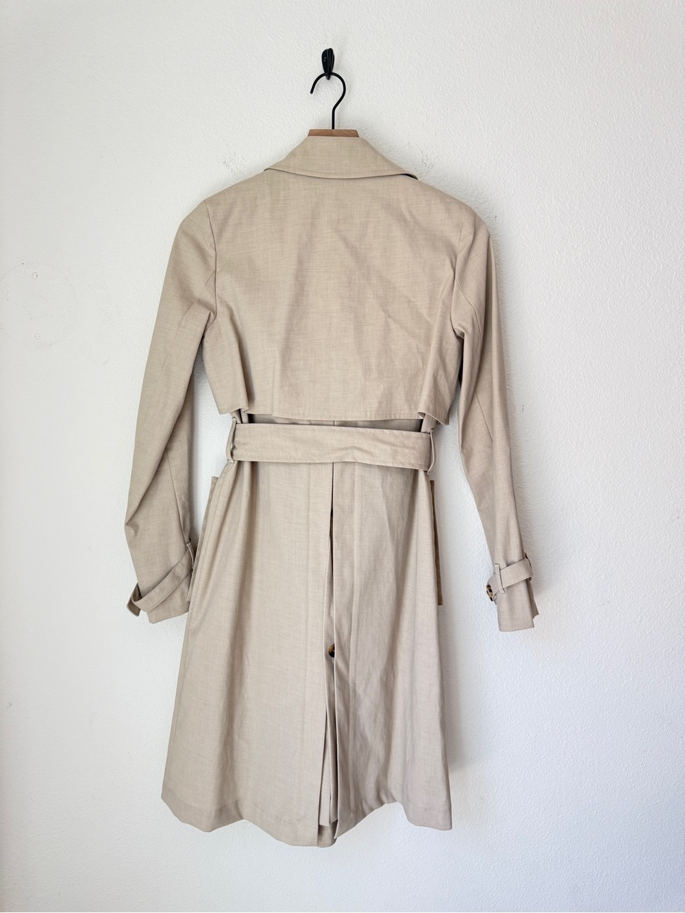 All Saints Light Beige Double-Breasted Trench Coat with Belt - UK 8 / US 4 - Picture 9 of 11